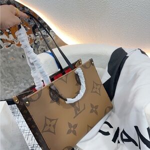 Louis Vuitton Tan and Brown Monogram Tote
